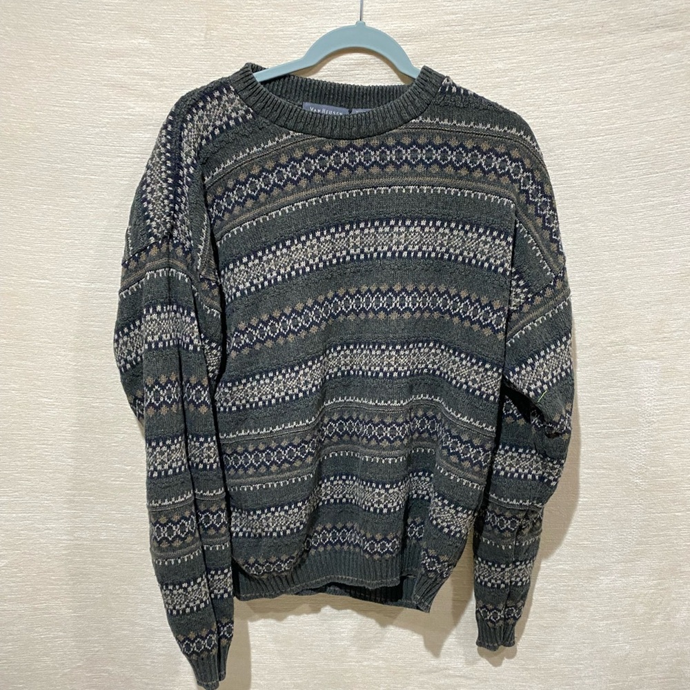 Van Heusen Men's Crewneck Sweater - Green and Gray